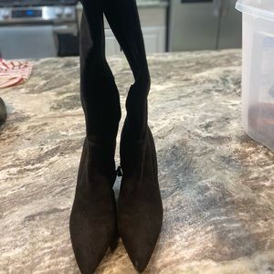 Suede knee high boots